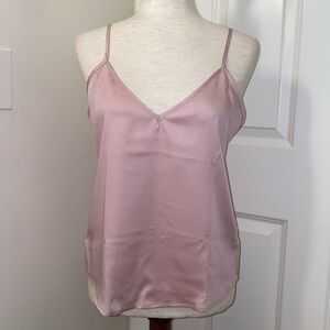 Ettitude Sateen Cami Top V-Neck Adjustable Straps Rose XS NWT